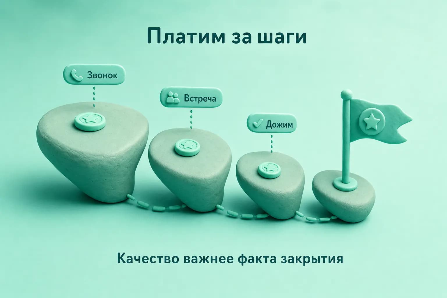 Глиняная воронка из ступеней с монетами-вознаграждениями на каждом шаге