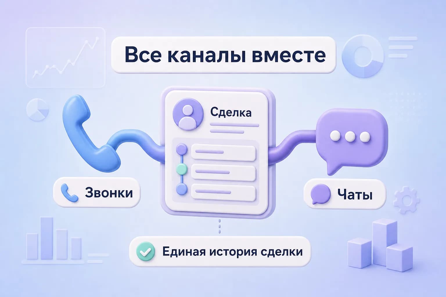 Звонки и чаты объединяются в единую карточку сделки